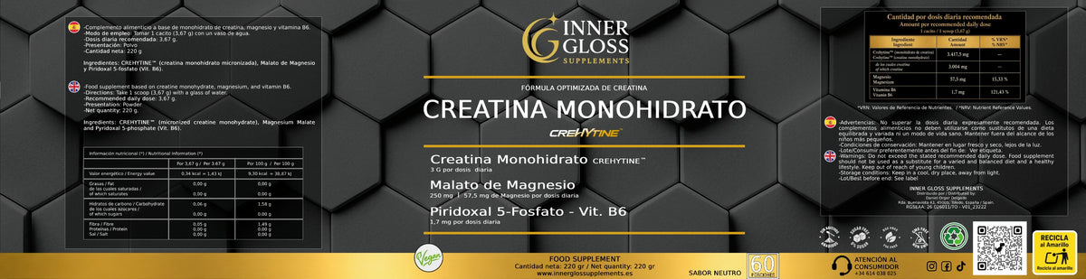 PRÓXIMAMENTE - Creatina Monohidrato CREHYTINE® - 60 dosis